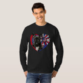 American French Bulldog Dog Heart 4th Of July USA  T-shirt (Voorkant volledig)