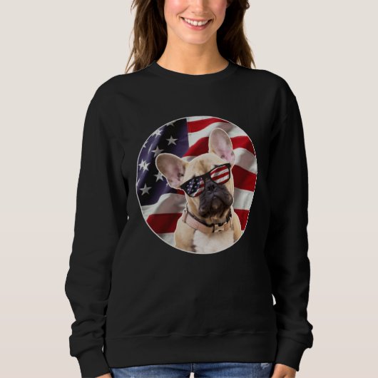 American Frenchie Dog  USA Flag Trui (Voorkant)
