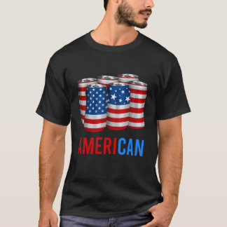American Funny 4th of July Bier Patriottische Vlag T-shirt