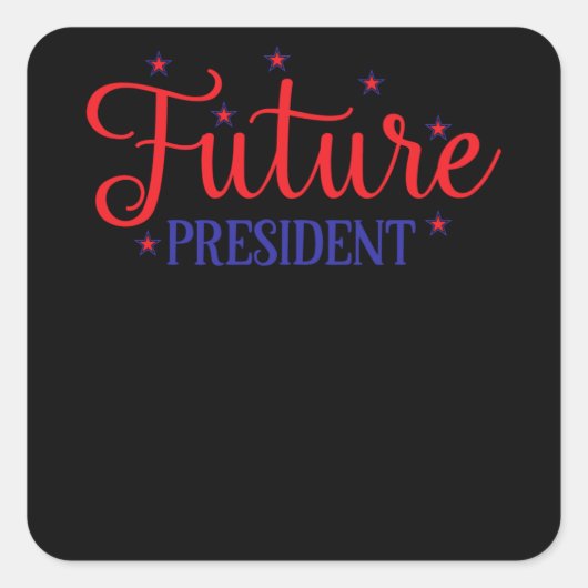 American Future President Vierkante Sticker (Voorkant)
