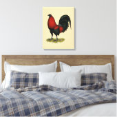 American Game BB Black Red Rooster Canvas Afdruk (Insitu (Slaapkamer))