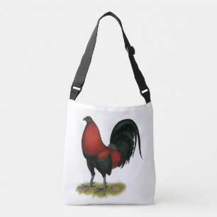 American Game BB Black Red Rooster Crossbody Tas
