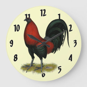 American Game BB Black Red Rooster Grote Klok