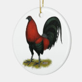 American Game BB Black Red Rooster Keramisch Ornament (Links)