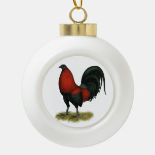 American Game BB Black Red Rooster Keramische Bal Ornament