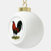 American Game BB Black Red Rooster Keramische Bal Ornament (Rechts)