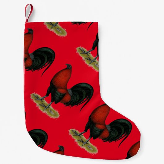 American Game BB Black Red Rooster Kleine Kerstsok (Voorkant)