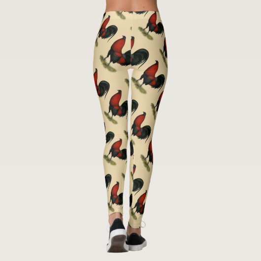 American Game BB Black Red Rooster Leggings (Achterkant)