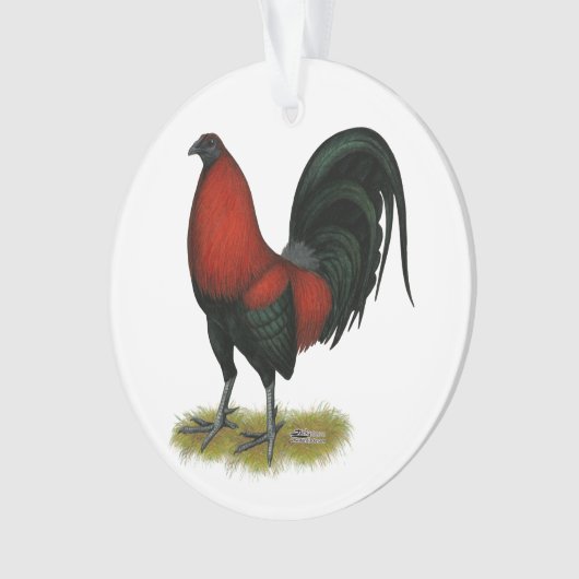 American Game BB Black Red Rooster Ornament (voorkant)