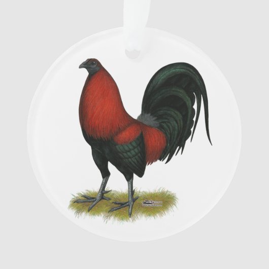 American Game BB Black Red Rooster Ornament (voorkant)