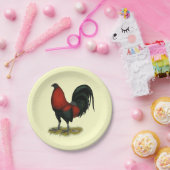 American Game BB Black Red Rooster Papieren Bordje (Feest)