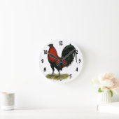 American Game BB Black Red Rooster Ronde Klok (Huis)