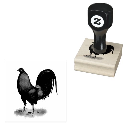 American Game BB Black Red Rooster Rubberstempel (Gestempeld)