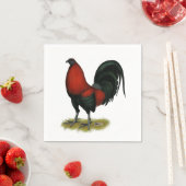 American Game BB Black Red Rooster Servetten (Insitu)