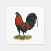 American Game BB Black Red Rooster Servetten (Voorkant)