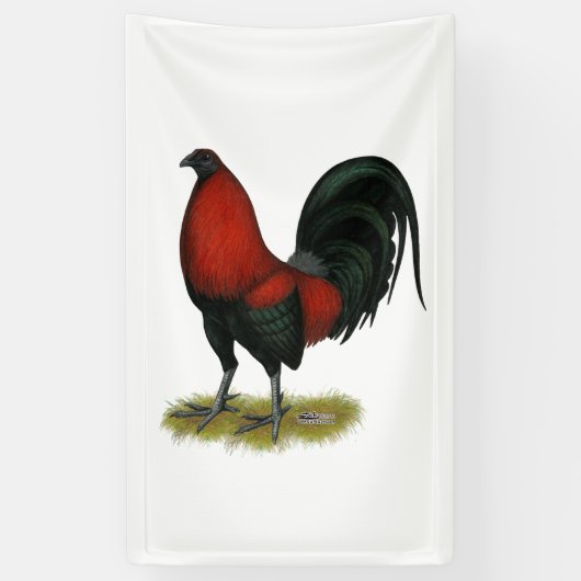 American Game BB Black Red Rooster Spandoek (Verticaal)