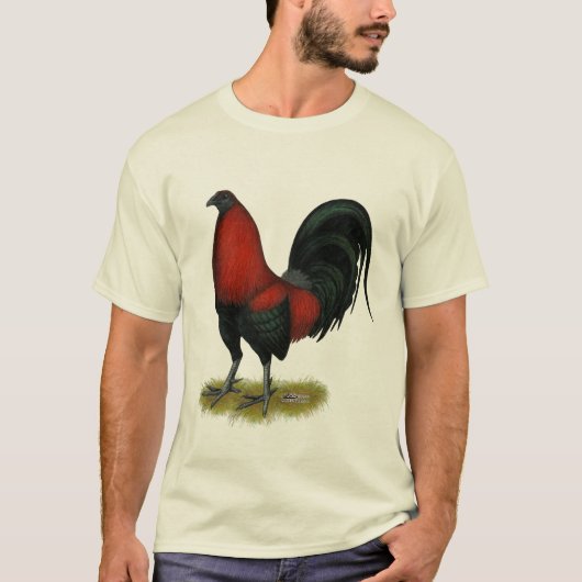 American Game BB Black Red Rooster T-shirt (Voorkant)