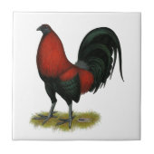 American Game BB Black Red Rooster Tegeltje (Voorkant)