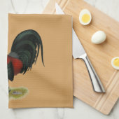 American Game BB Black Red Rooster Theedoek (Quarter Fold)