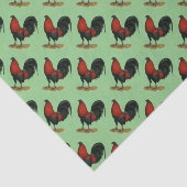 American Game BB Black Red Rooster Tissuepapier (Detail)
