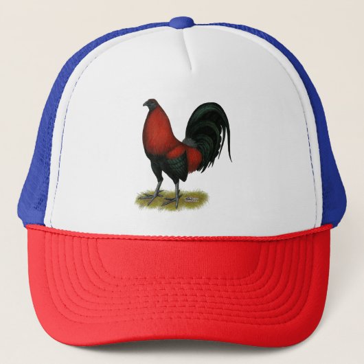 American Game BB Black Red Rooster Trucker Pet (Voorkant)