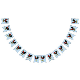 American Game BB Black Red Rooster Vlaggetjes