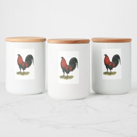 American Game BB Black Red Rooster Voedselcontainer Etiket (Flessen)