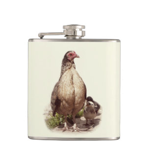 American Game Hen and Baby Chickens Heupfles