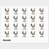 American Game Hen Silver Blue Vierkante Sticker (Vel)