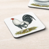 American Game Silver Blue Gamecock Bier Onderzetter (Linkerzijde)