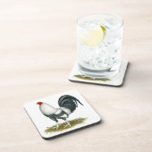 American Game Silver Blue Gamecock Bier Onderzetter (Rechterzijde)