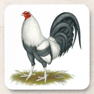 American Game Silver Blue Gamecock Bier Onderzetter