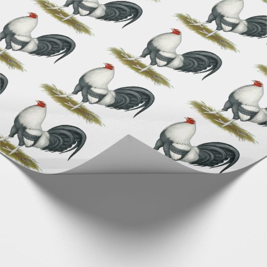 American Game Silver Blue Gamecock Cadeaupapier (Hoek)