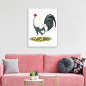 American Game Silver Blue Gamecock Canvas Afdruk (Insitu (Woonkamer))
