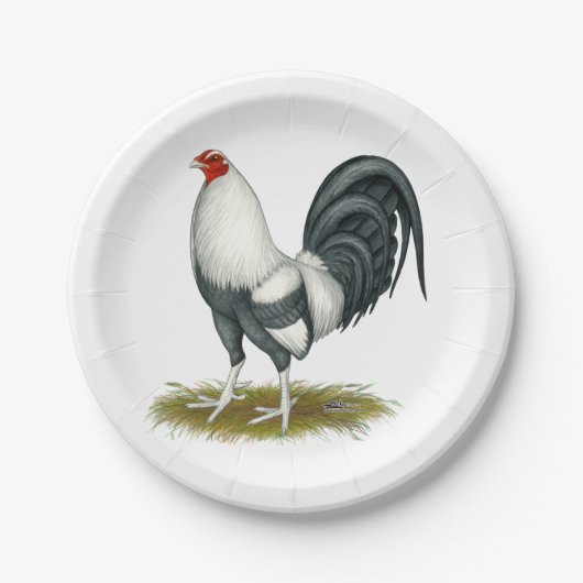 American Game Silver Blue Gamecock Papieren Bordje (Voorkant)