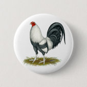 American Game Silver Blue Gamecock Ronde Button 5,7 Cm (Voorkant)