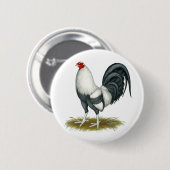 American Game Silver Blue Gamecock Ronde Button 5,7 Cm (Voorkant /achterkant)