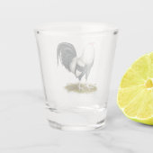 American Game Silver Blue Gamecock Shot Glas (Achterkant)