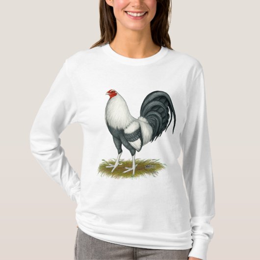 American Game Silver Blue Gamecock T-shirt (Voorkant)