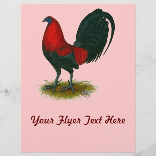 American Gamecock: Bruin Rood Flyer (Voorkant)