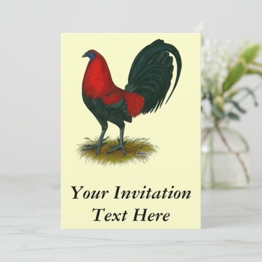 American Gamecock: Bruin Rood Kaart (Staand voorkant)