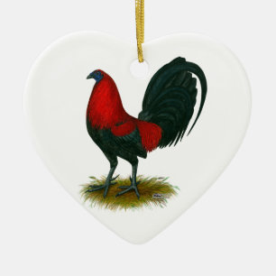 American Gamecock: Bruin Rood Keramisch Ornament