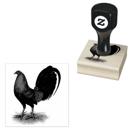 American Gamecock: Bruin Rood Rubberstempel (Gestempeld)