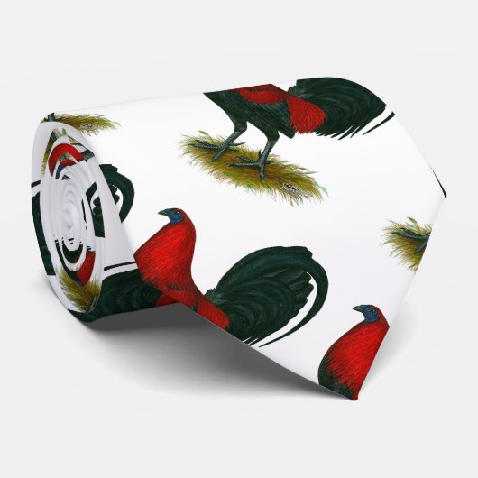 American Gamecock: Bruin Rood Stropdas (Opgerold)