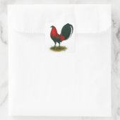 American Gamecock: Bruin Rood Vierkante Sticker (Tas)