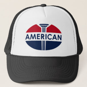 American Gas Station-teken. Platte versie Trucker Pet