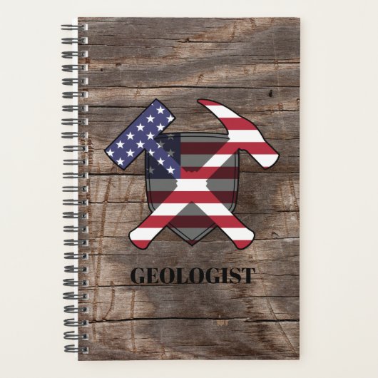 American Geologist's Rock Hammer en Shield Planner (Voorkant)