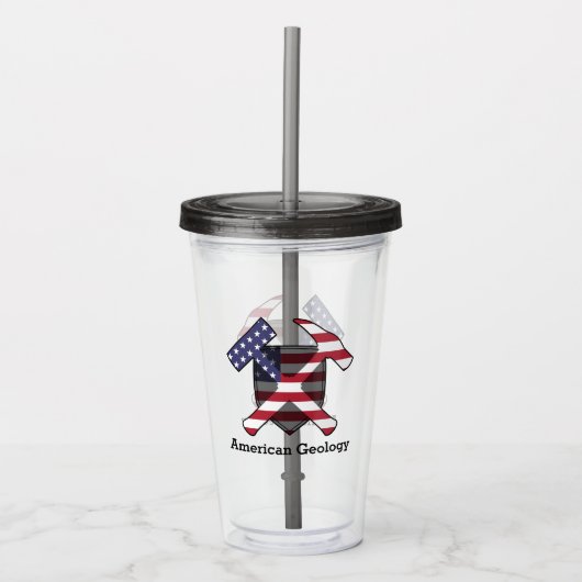 American Geology Rock Hammer Logo-  Acryl Drinkbeker (Voorkant)