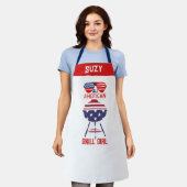 American Girl Griller Schort - Patriottisch BBQ Sc (Gedragen)