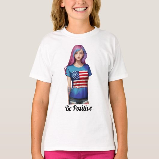 American Girl kunstwerk T-shirt (Voorkant)